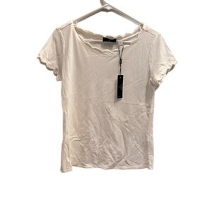 Tahari White Short Sleeve Tee